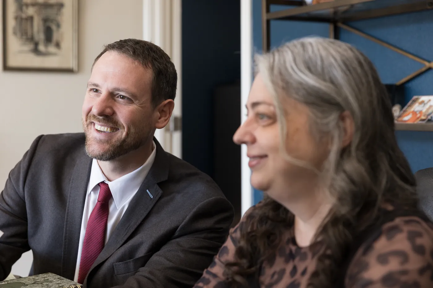 Joe Vrechek and his legal assistant at the Vrechek Law office